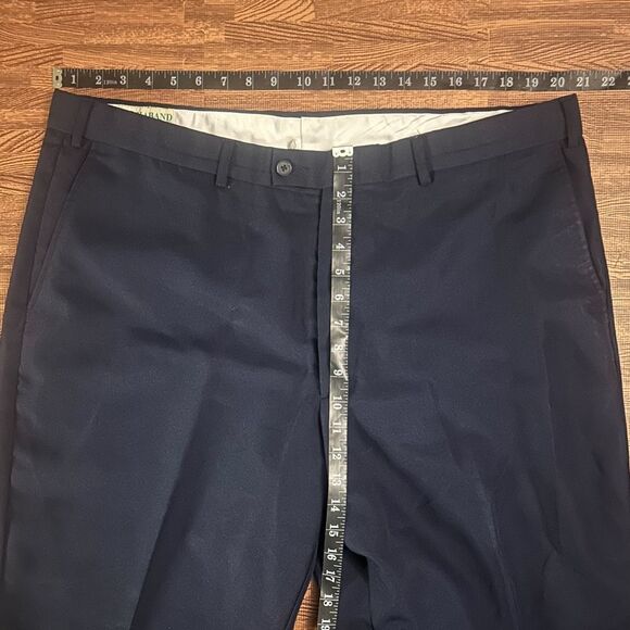 Haband Navy Blue Flat Front Dress Pants Trouser Size 42/29 Career Formal - Picture 8 of 8